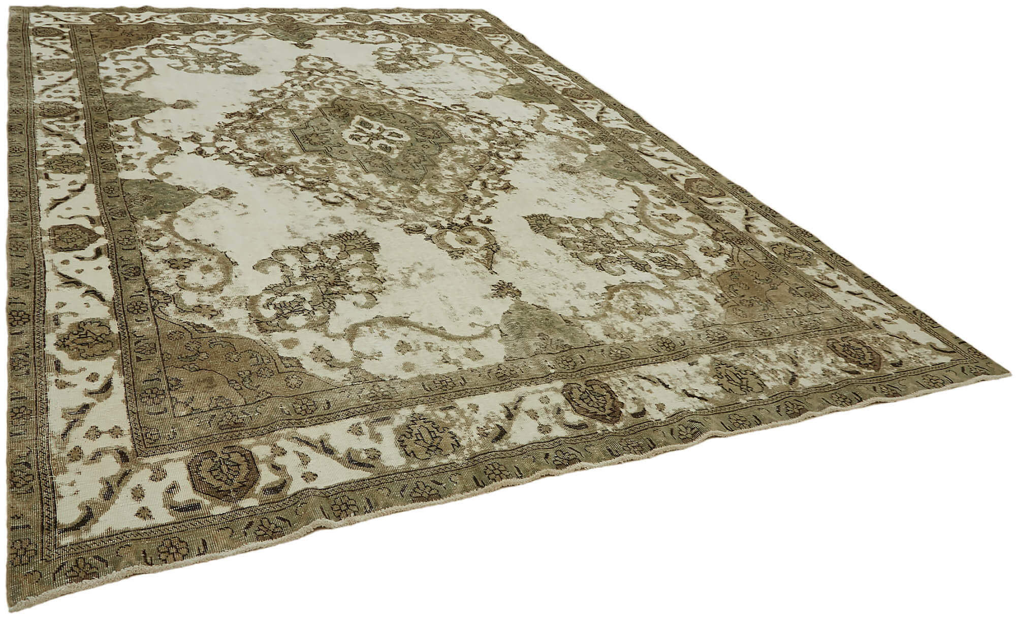 9 x 13 Beige Vintage Large Area Rug - 7295