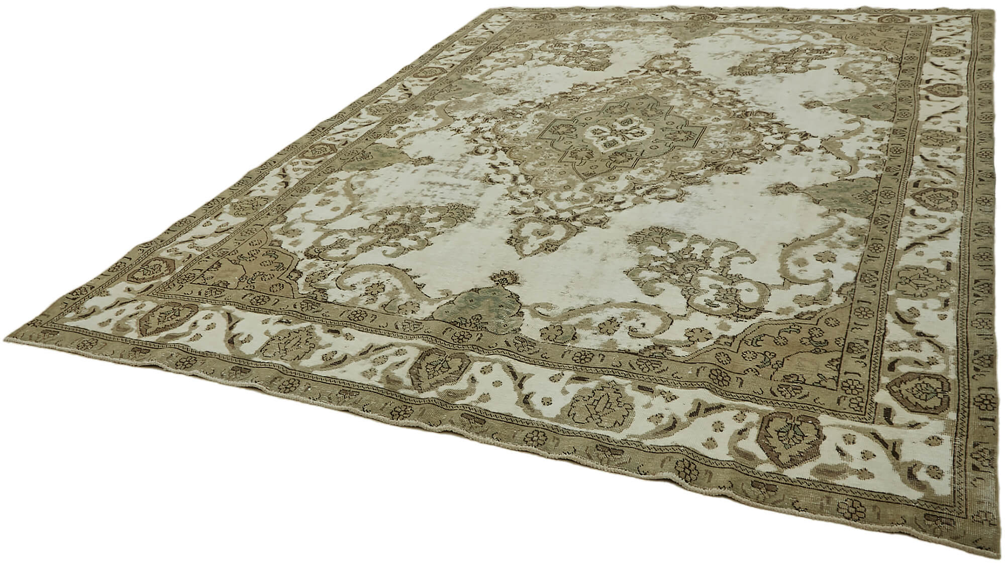 9 x 13 Beige Vintage Large Area Rug - 7295