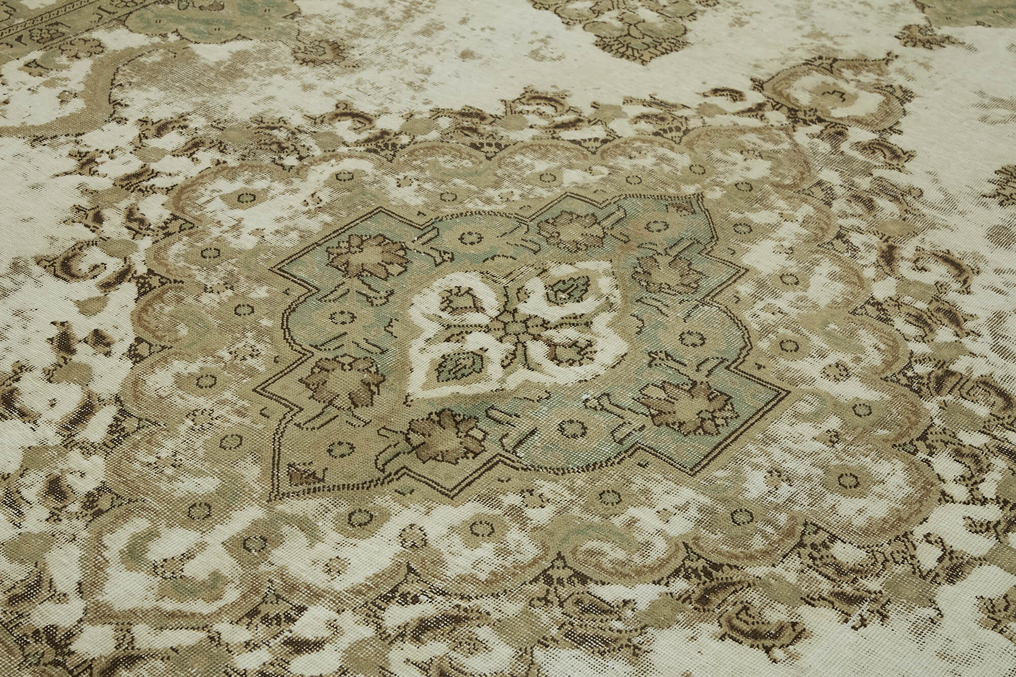 9 x 13 Beige Vintage Large Area Rug - 7295