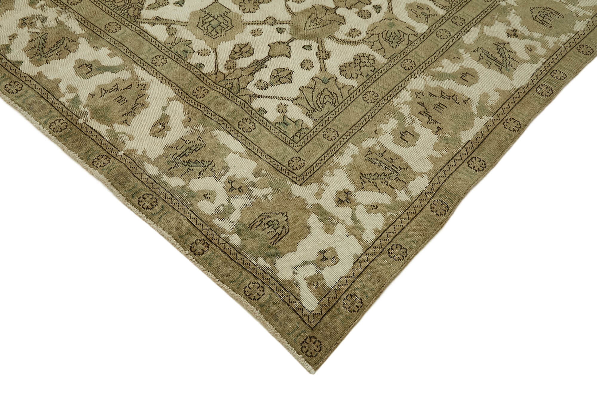 9 x 12 Beige Vintage Large Area Rug - 7296