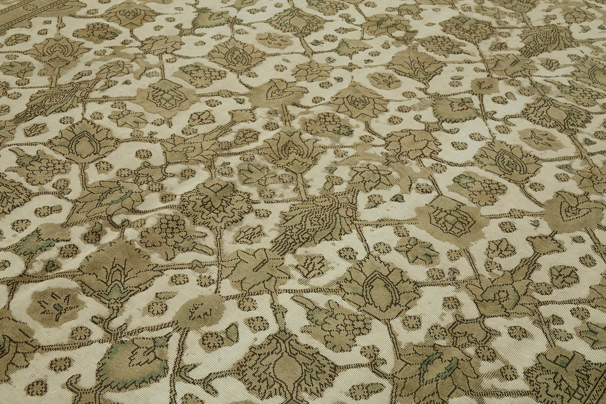 9 x 12 Beige Vintage Large Area Rug - 7296