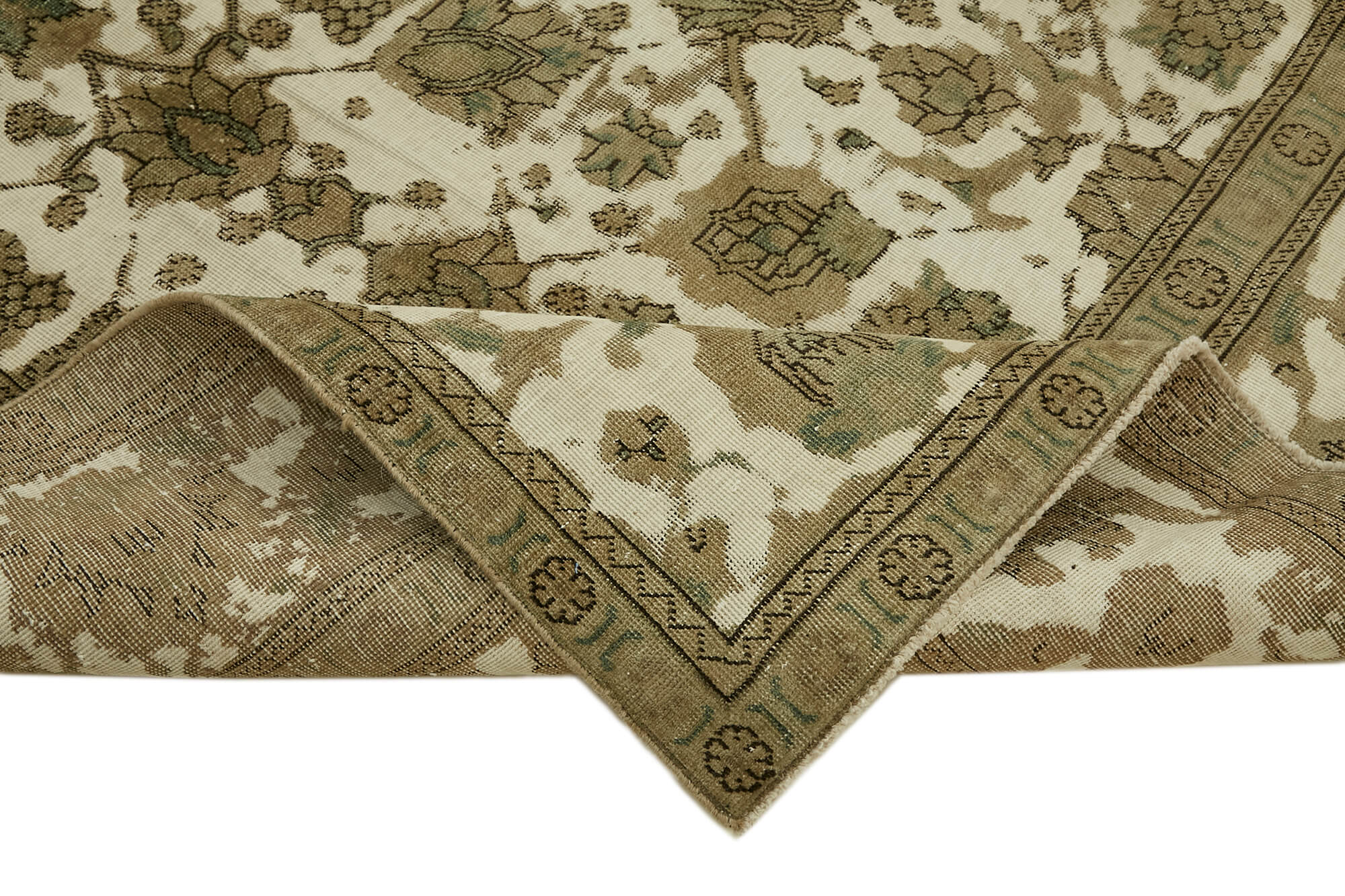 9 x 12 Beige Vintage Large Area Rug - 7296