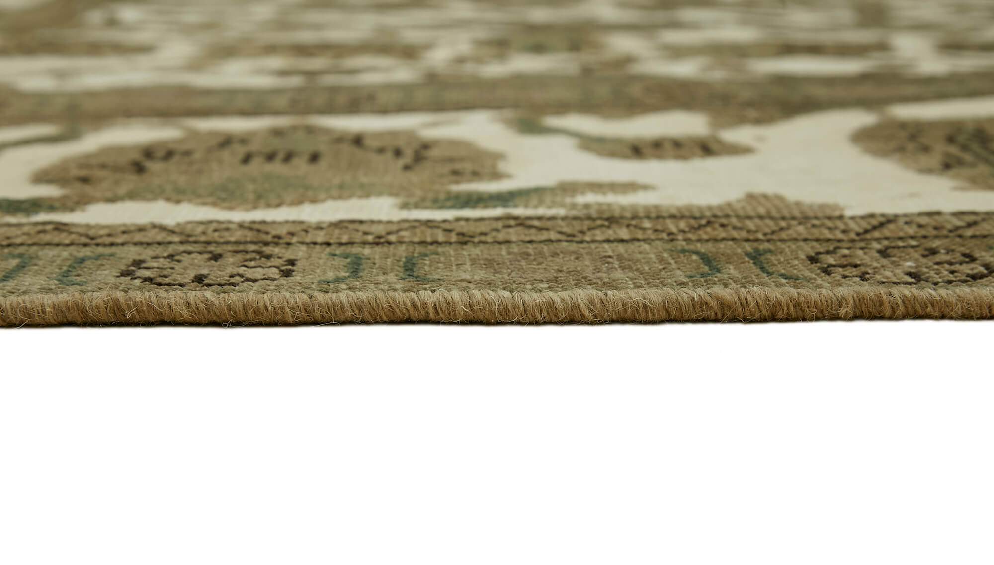 9 x 12 Beige Vintage Large Area Rug - 7296