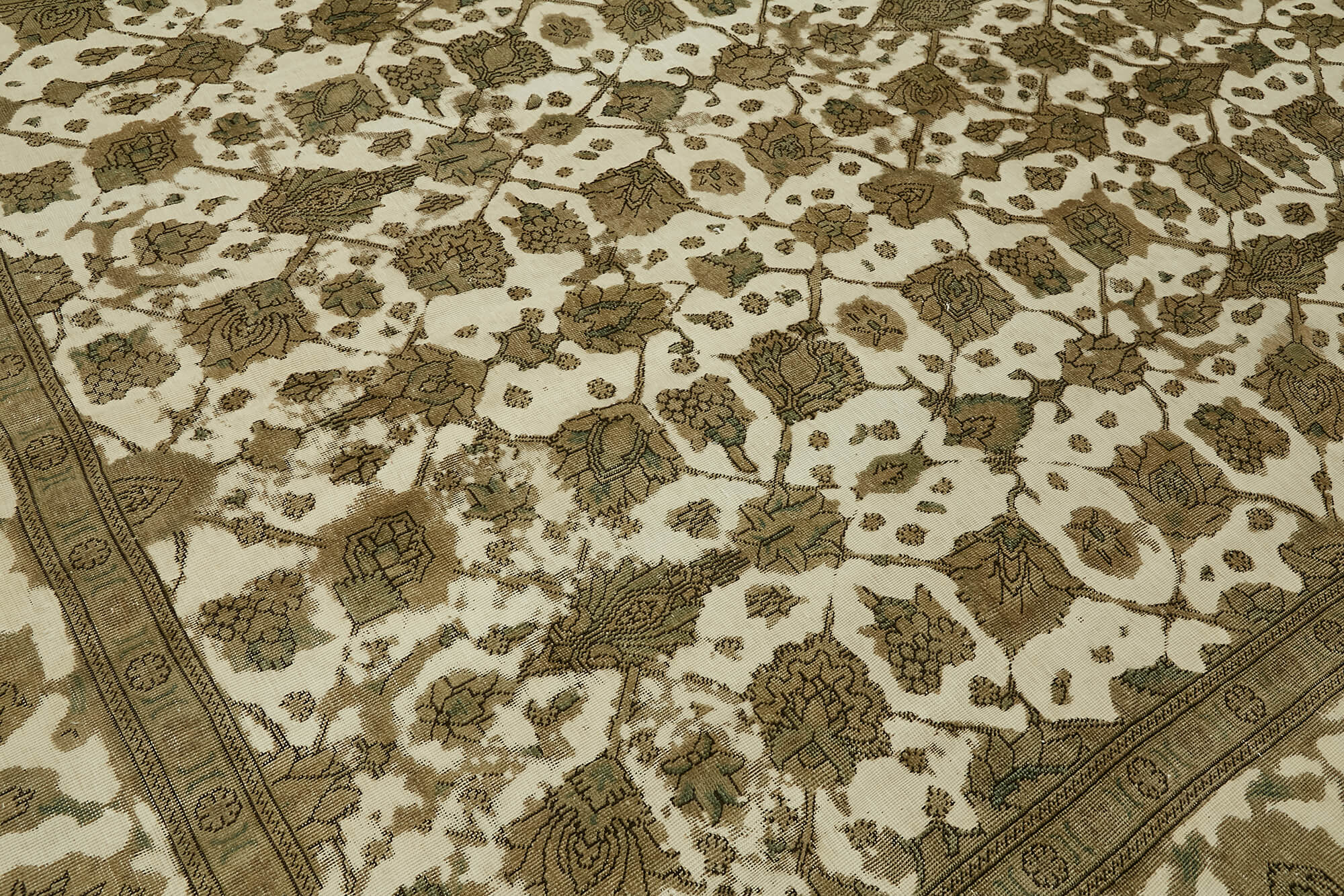 9 x 12 Beige Vintage Large Area Rug - 7296