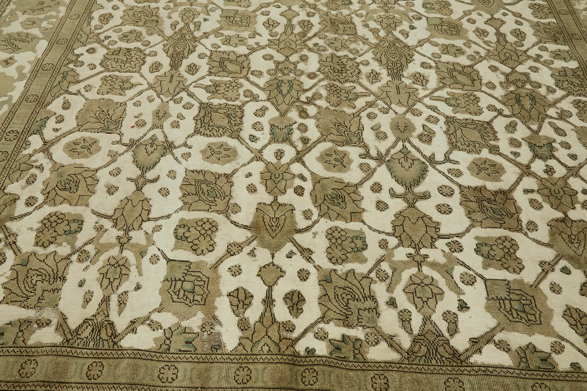 9 x 12 Beige Vintage Large Area Rug - 7296