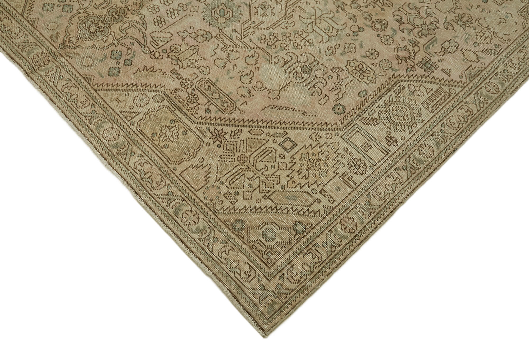 6 x 9 Beige Vintage Large Area Rug - 7298