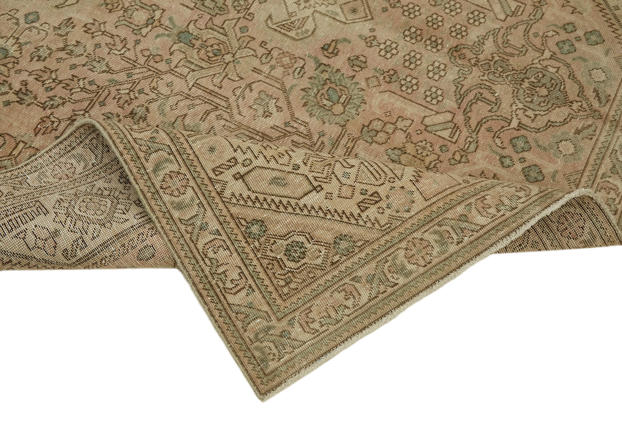 6 x 9 Beige Vintage Large Area Rug - 7298