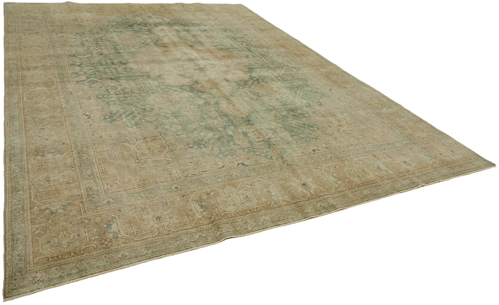 10 x 13 Beige Vintage Large Area Rug - 7300