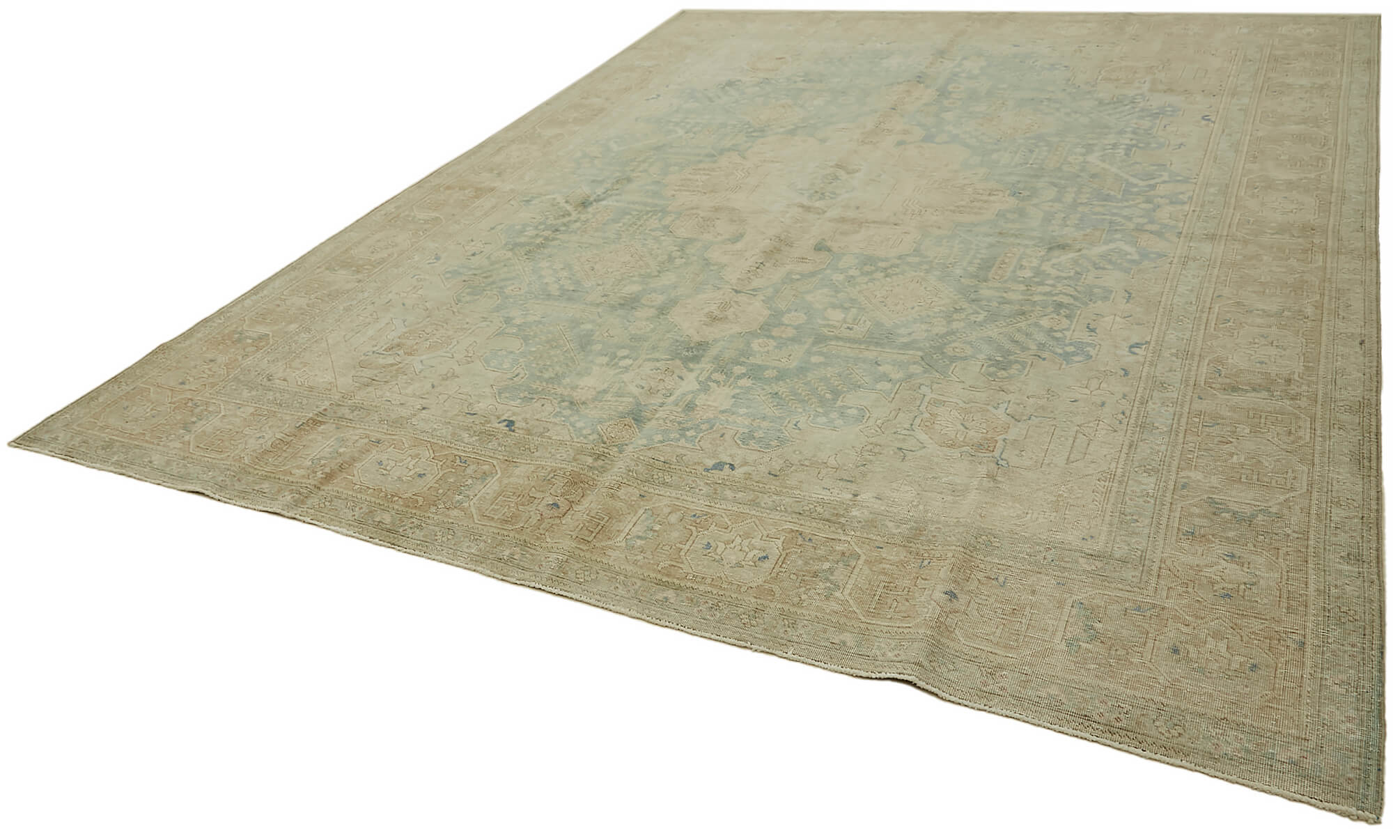 10 x 13 Beige Vintage Large Area Rug - 7300