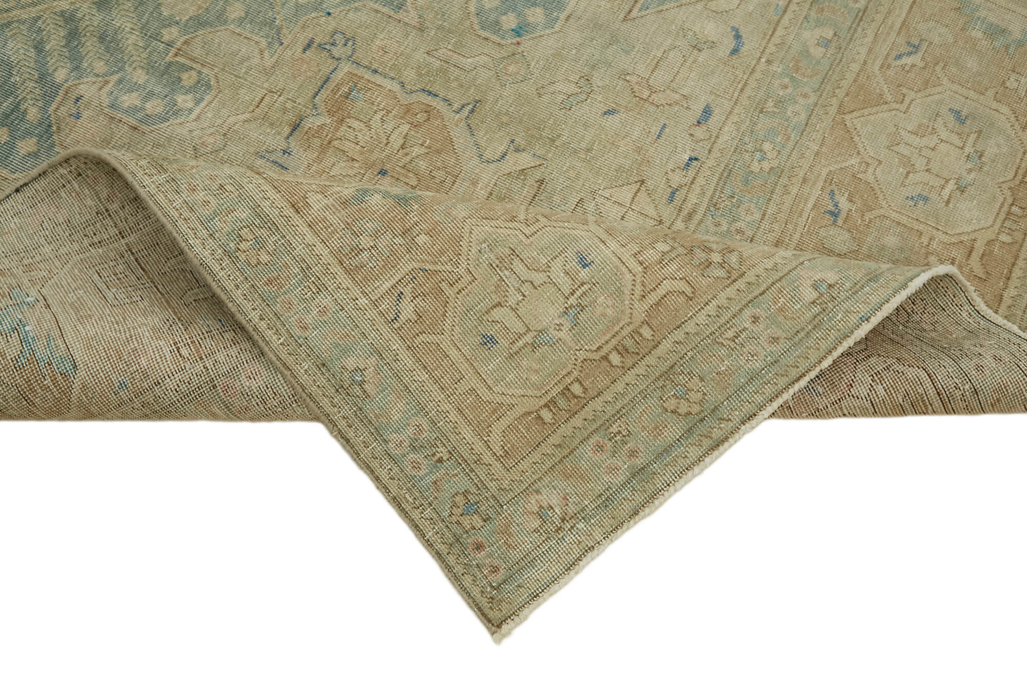 10 x 13 Beige Vintage Large Area Rug - 7300