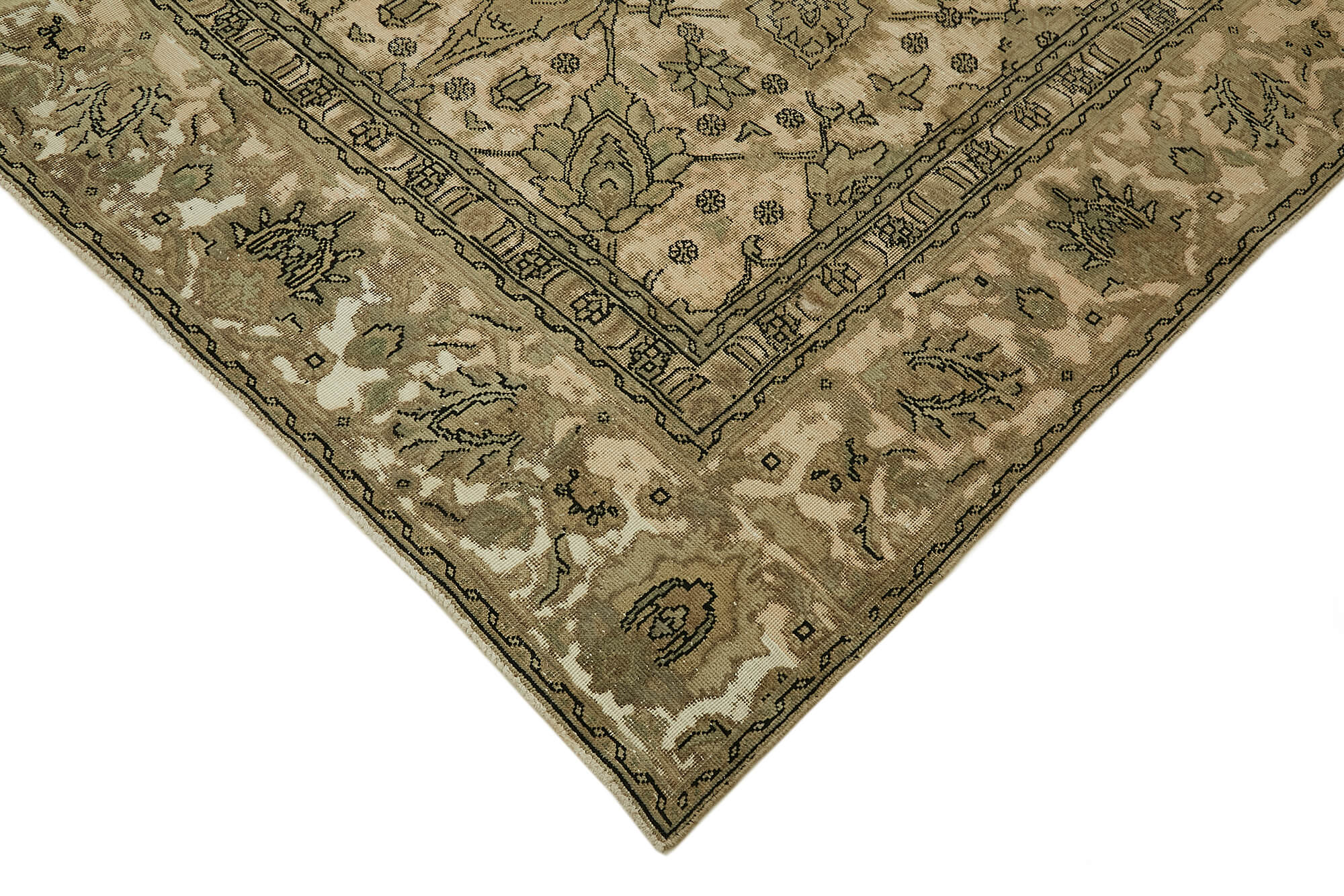 9 x 10 Beige Vintage Large Area Rug - 7302