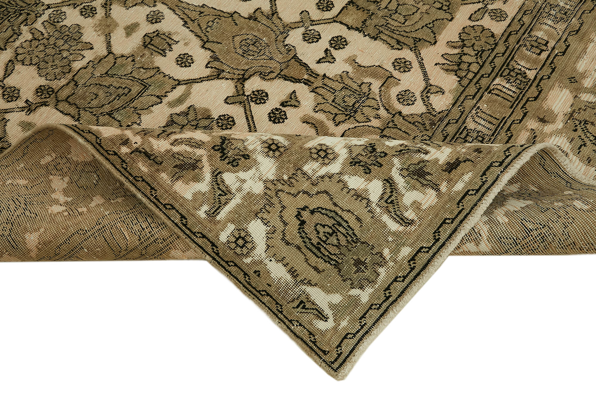 9 x 10 Beige Vintage Large Area Rug - 7302