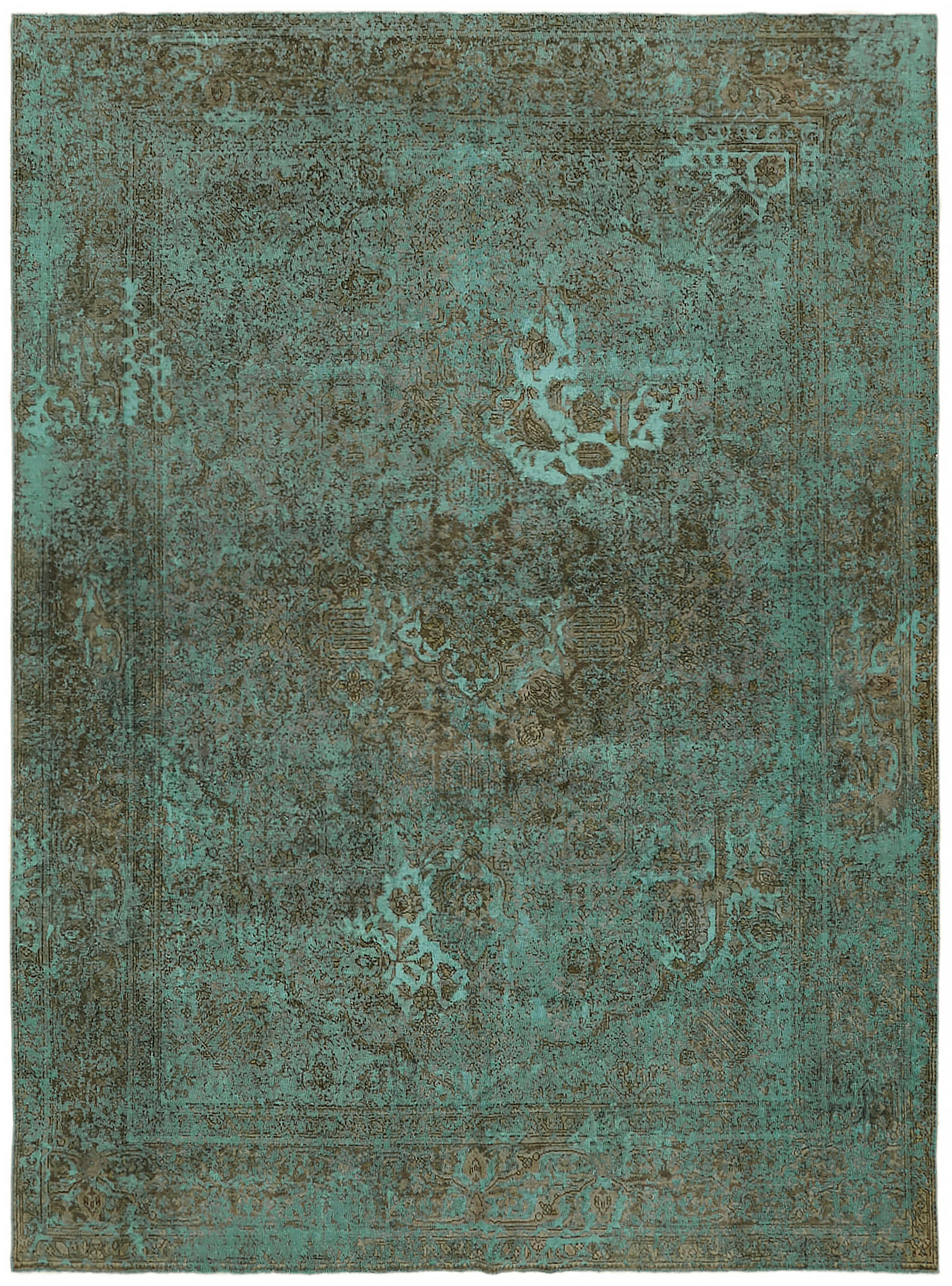 8 x 11 Turquoise Overdyed Large Area Rug - 7303