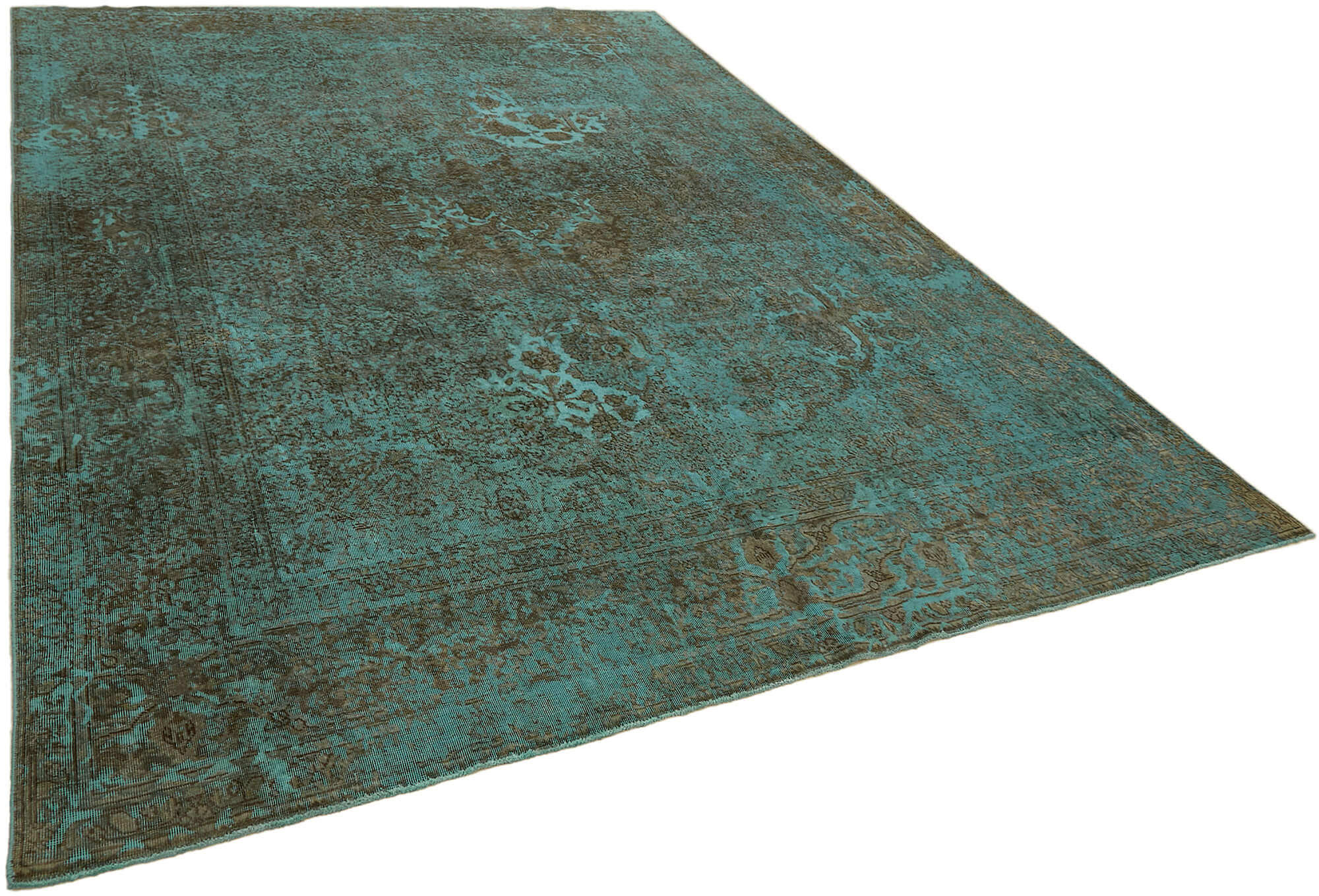 8 x 11 Turquoise Overdyed Large Area Rug - 7303