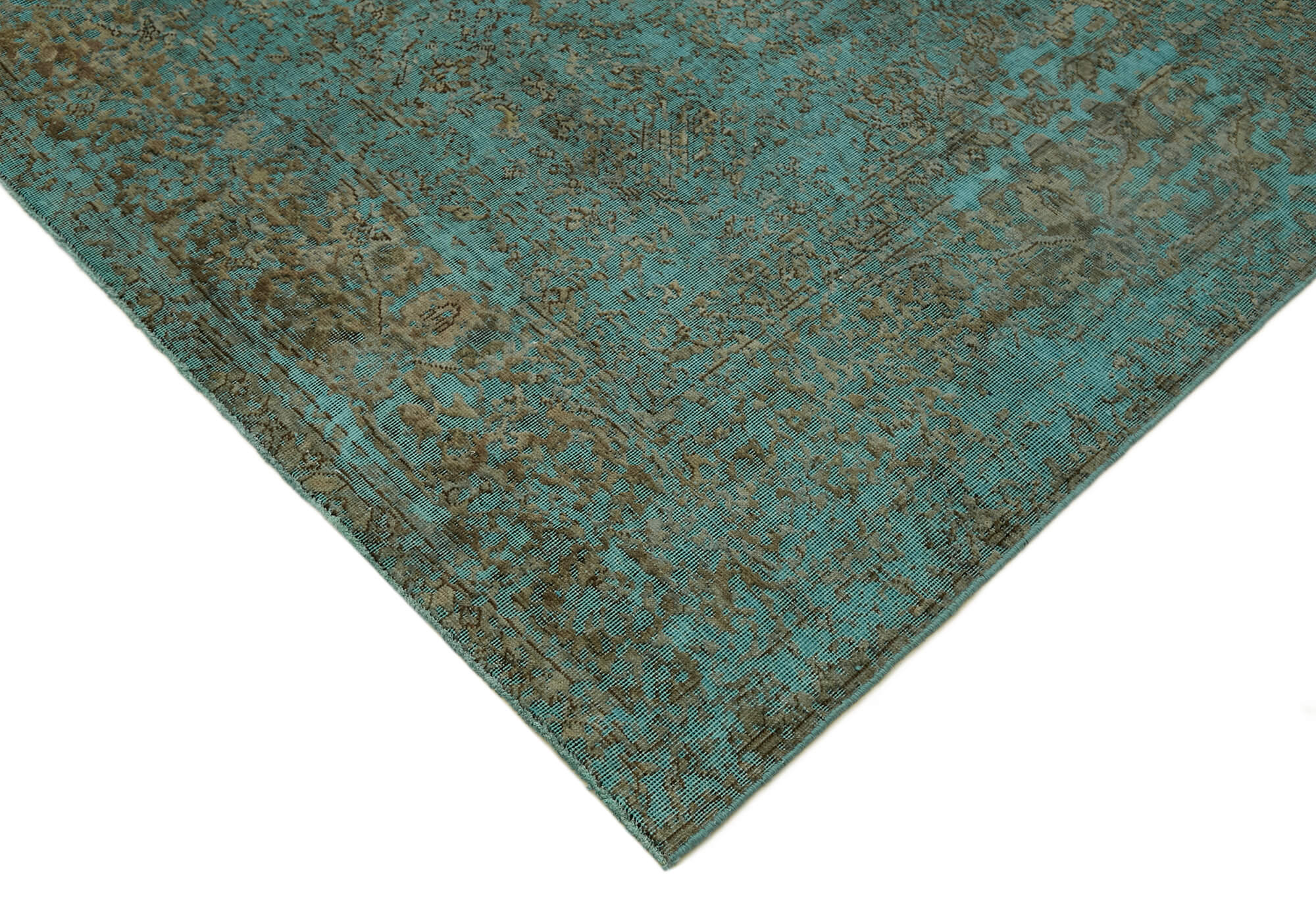 8 x 11 Turquoise Overdyed Large Area Rug - 7303