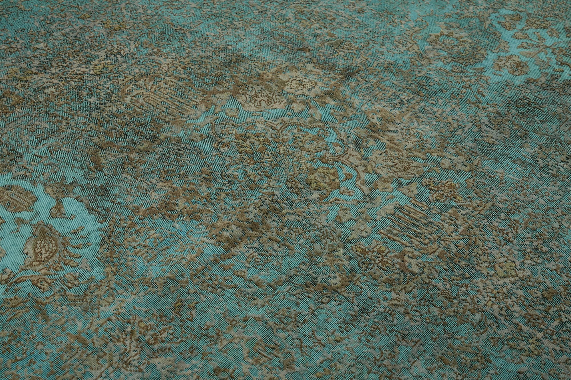 8 x 11 Turquoise Overdyed Large Area Rug - 7303