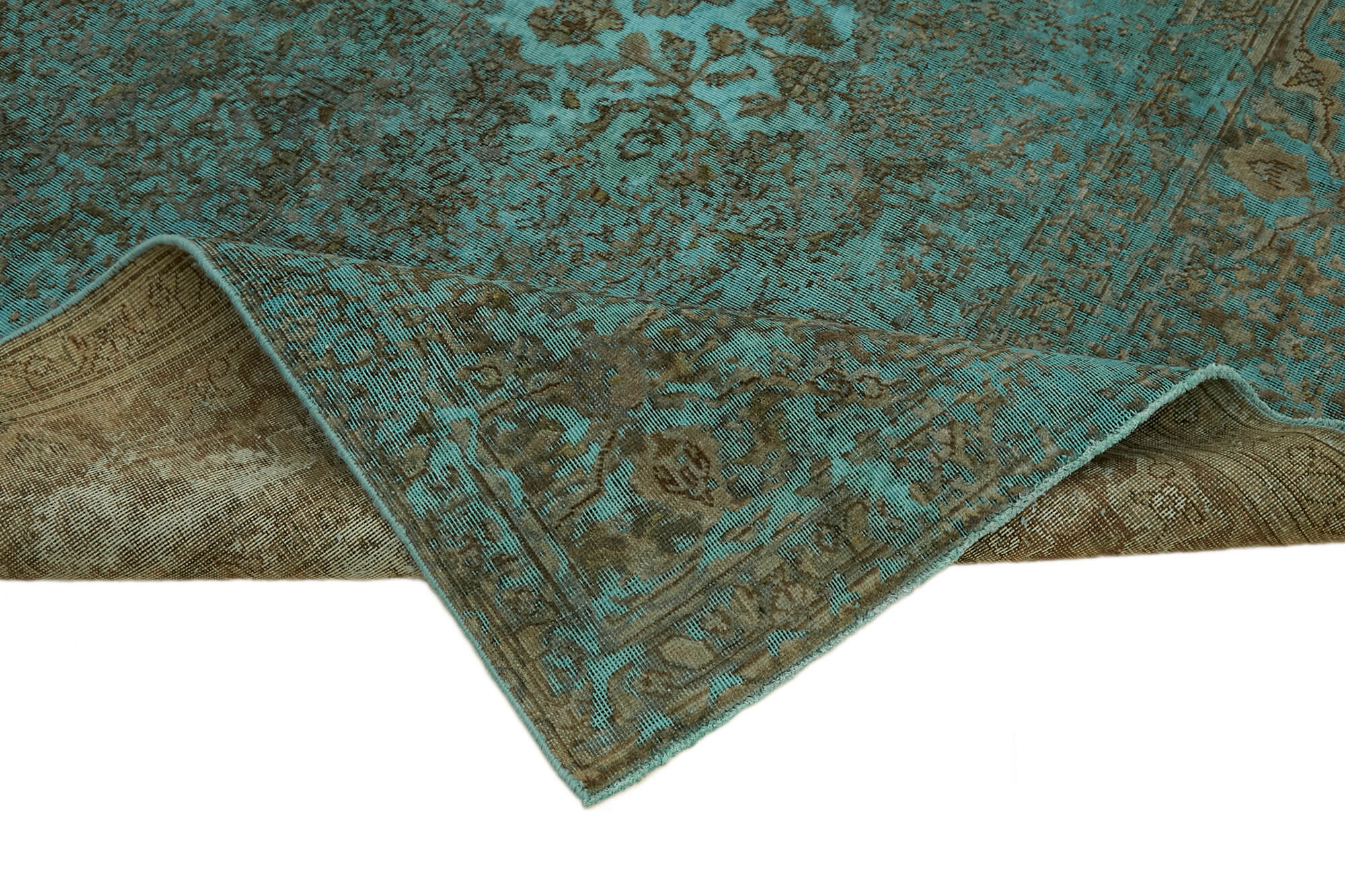 8 x 11 Turquoise Overdyed Large Area Rug - 7303