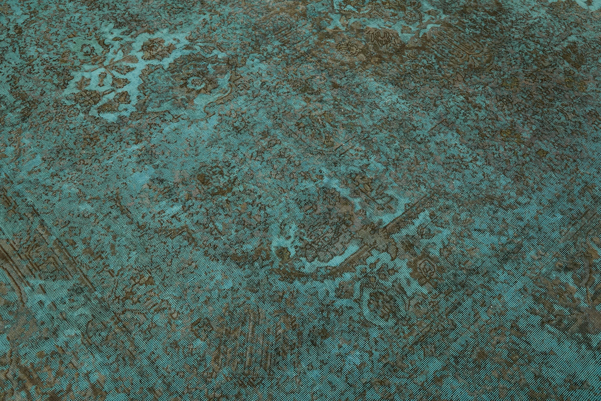 8 x 11 Turquoise Overdyed Large Area Rug - 7303