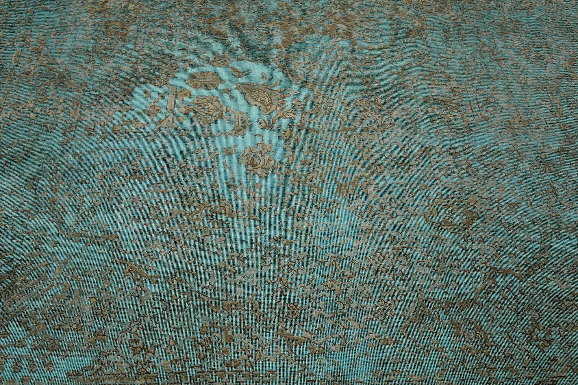 8 x 11 Turquoise Overdyed Large Area Rug - 7303