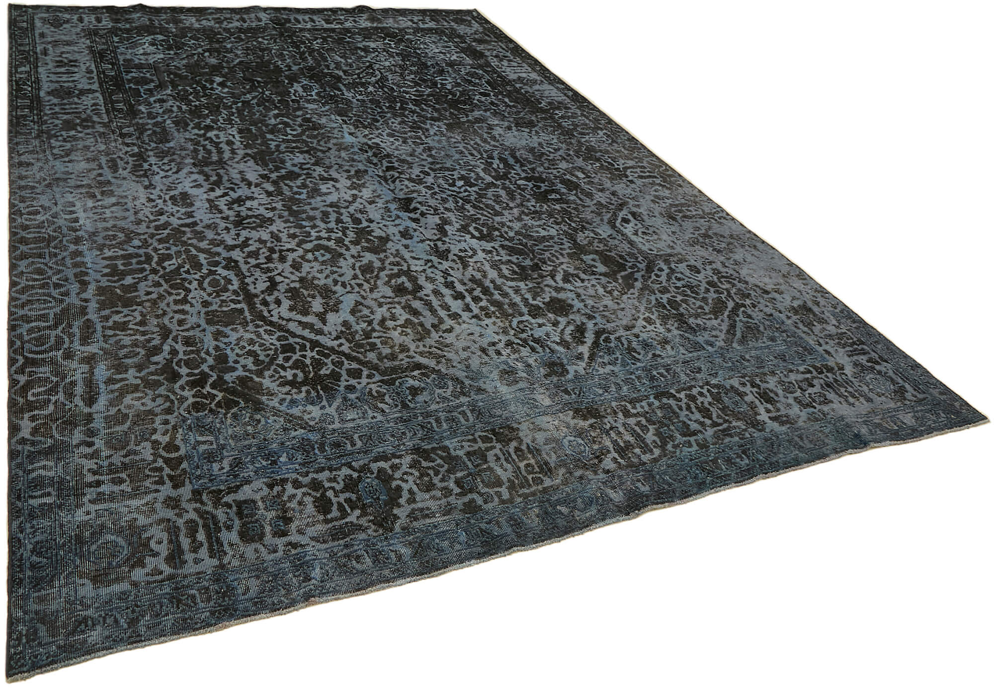 8 x 12 Black Overdyed Large Area Rug - 7307