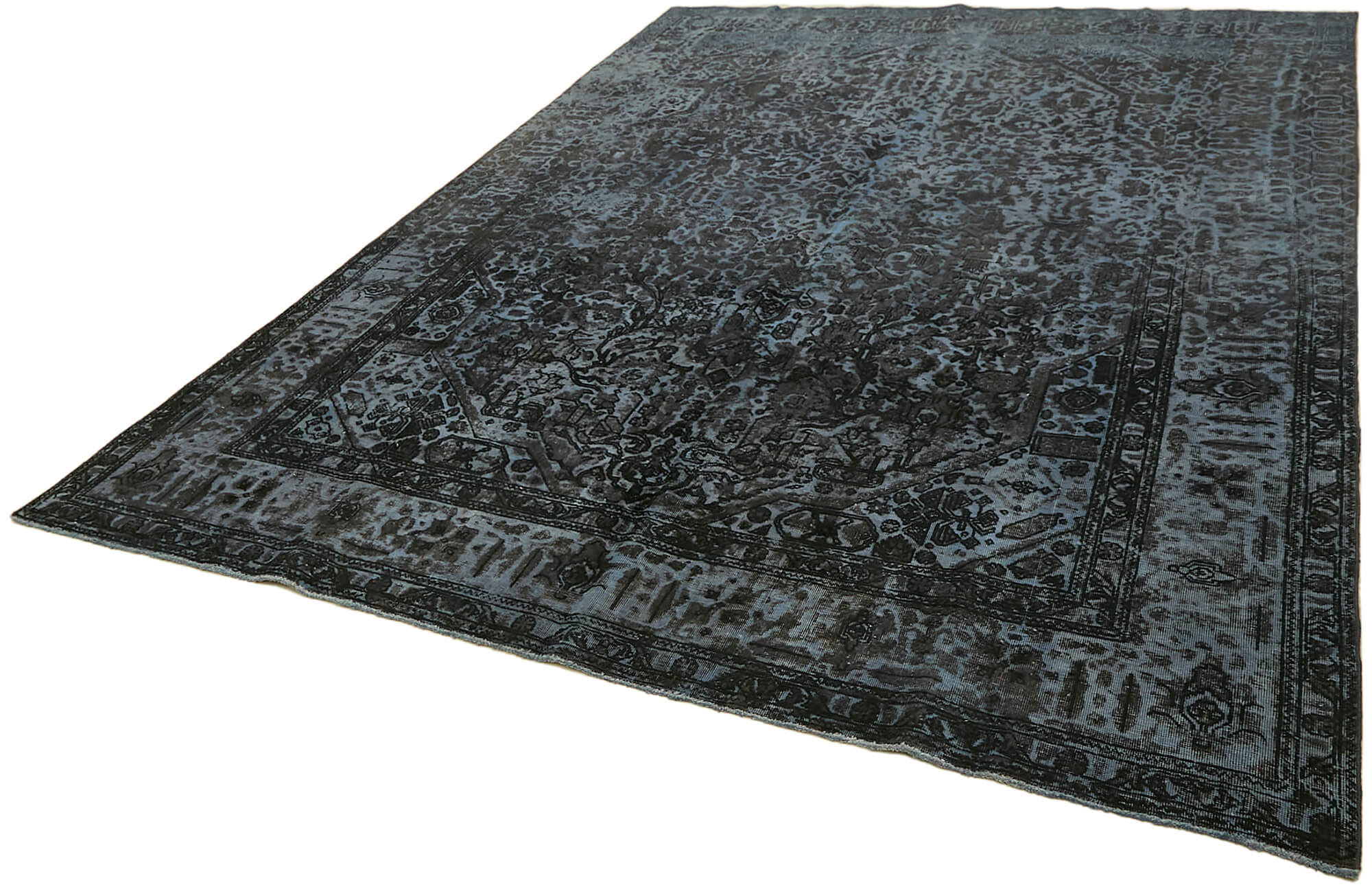 8 x 12 Black Overdyed Large Area Rug - 7307