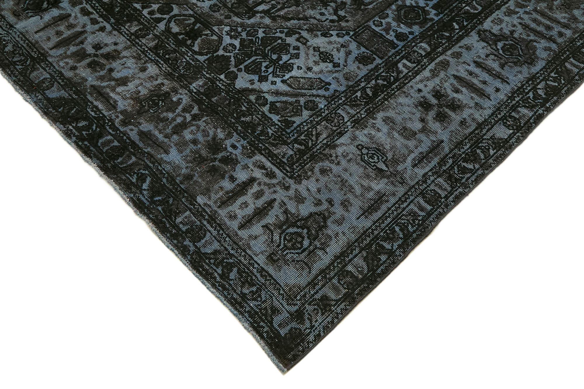 8 x 12 Black Overdyed Large Area Rug - 7307