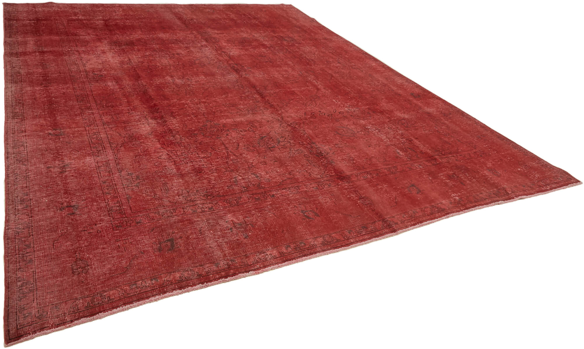 10 x 12 Red Overdyed Large Area Rug - 7309