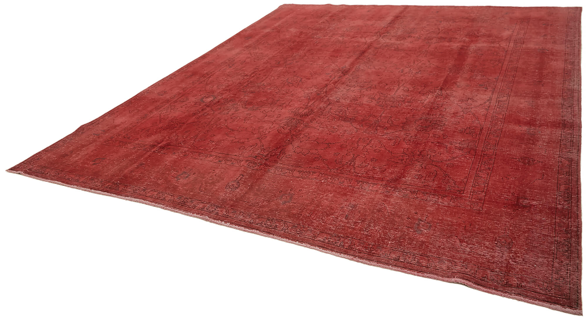 10 x 12 Red Overdyed Large Area Rug - 7309