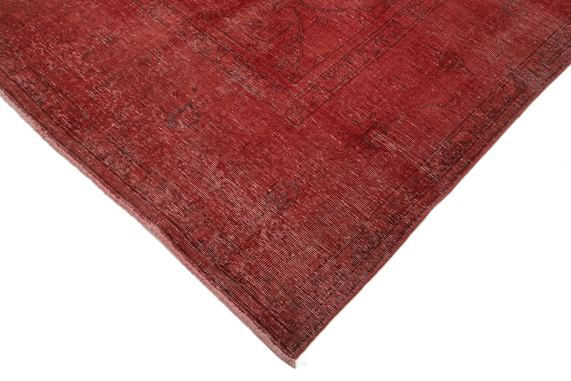 10 x 12 Red Overdyed Large Area Rug - 7309