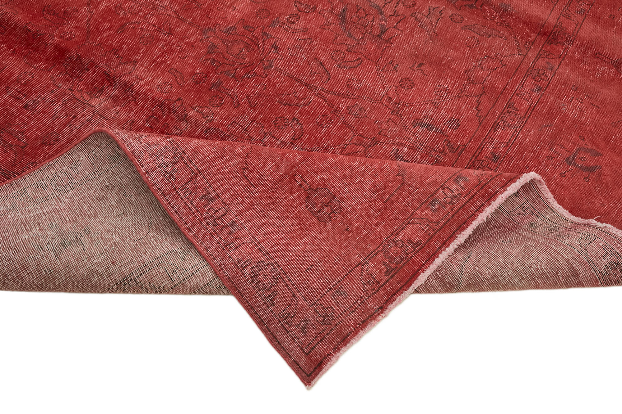 10 x 12 Red Overdyed Large Area Rug - 7309