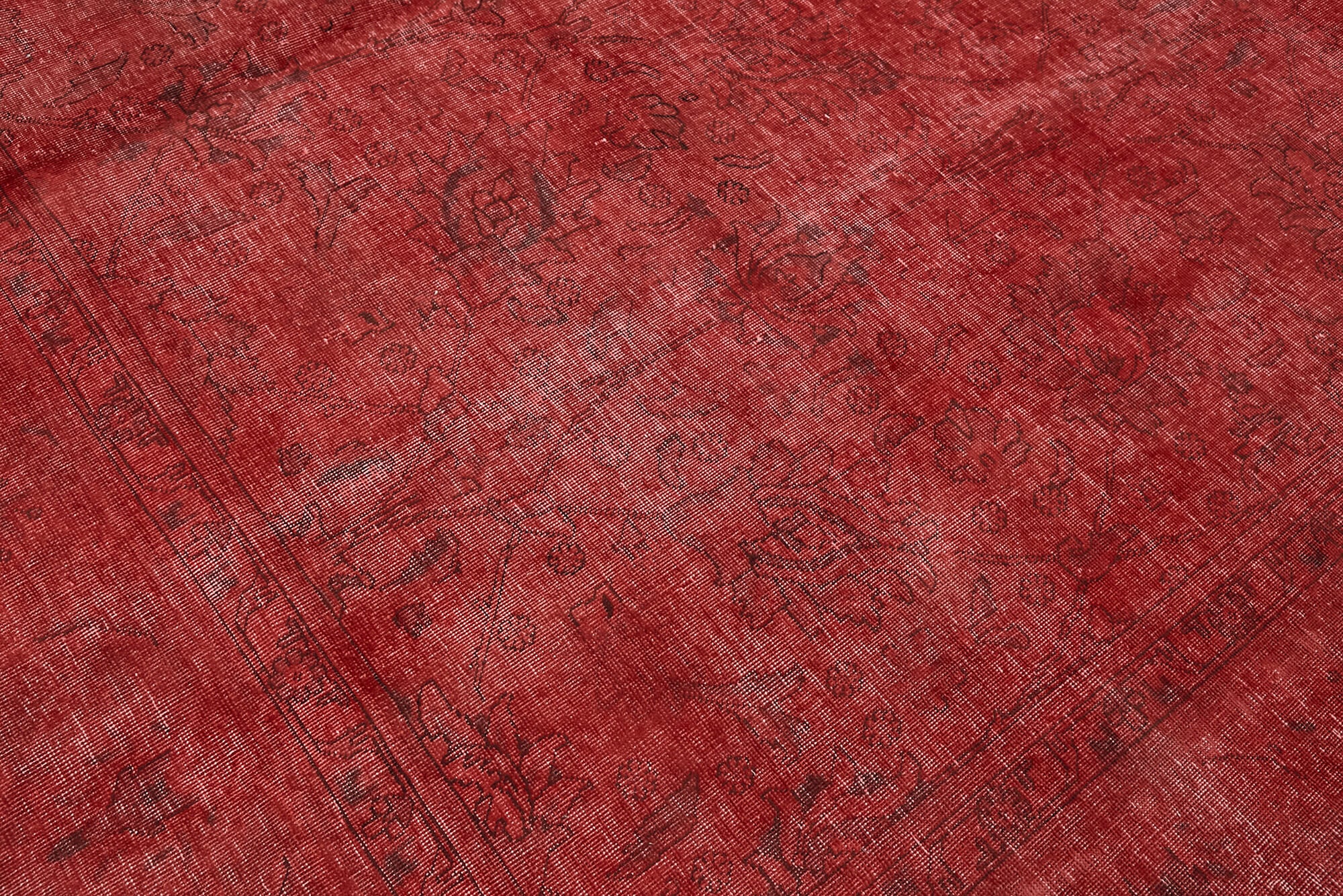 10 x 12 Red Overdyed Large Area Rug - 7309