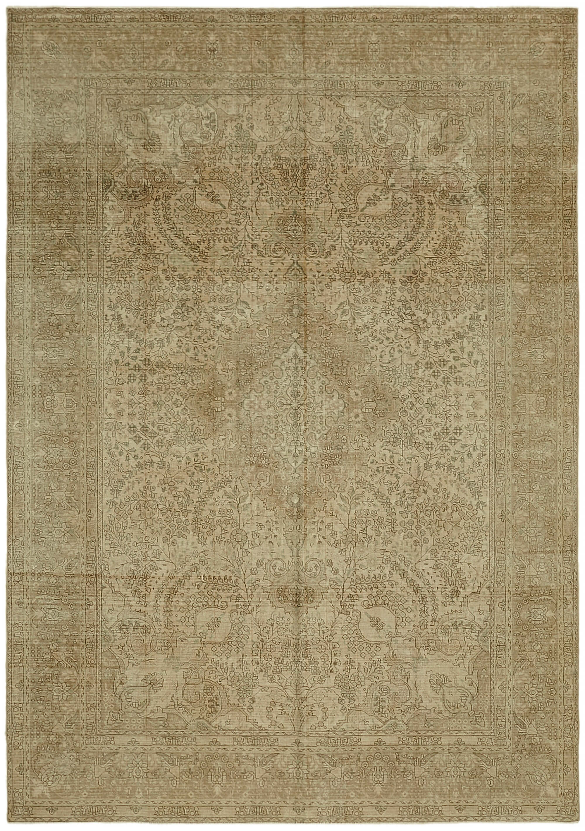 8 x 11 Beige Vintage Large Area Rug - 7311