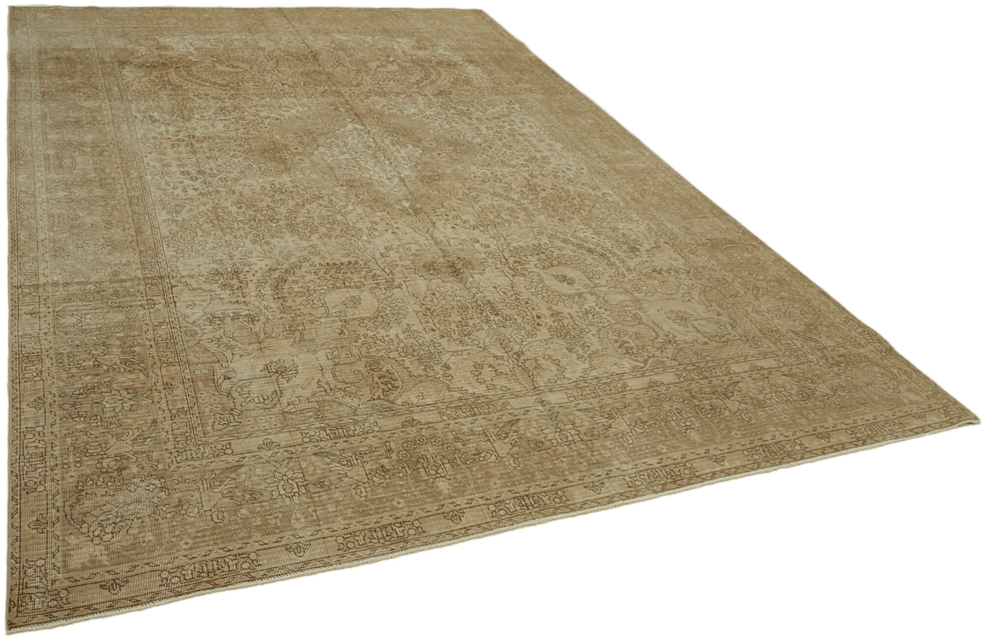 8 x 11 Beige Vintage Large Area Rug - 7311