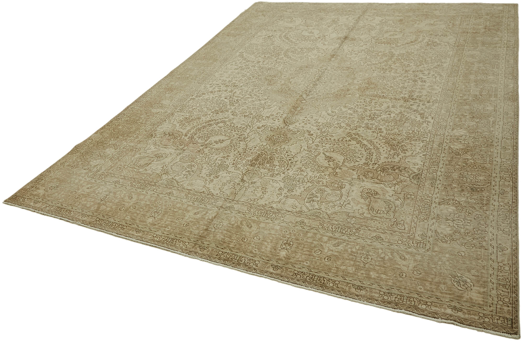 8 x 11 Beige Vintage Large Area Rug - 7311