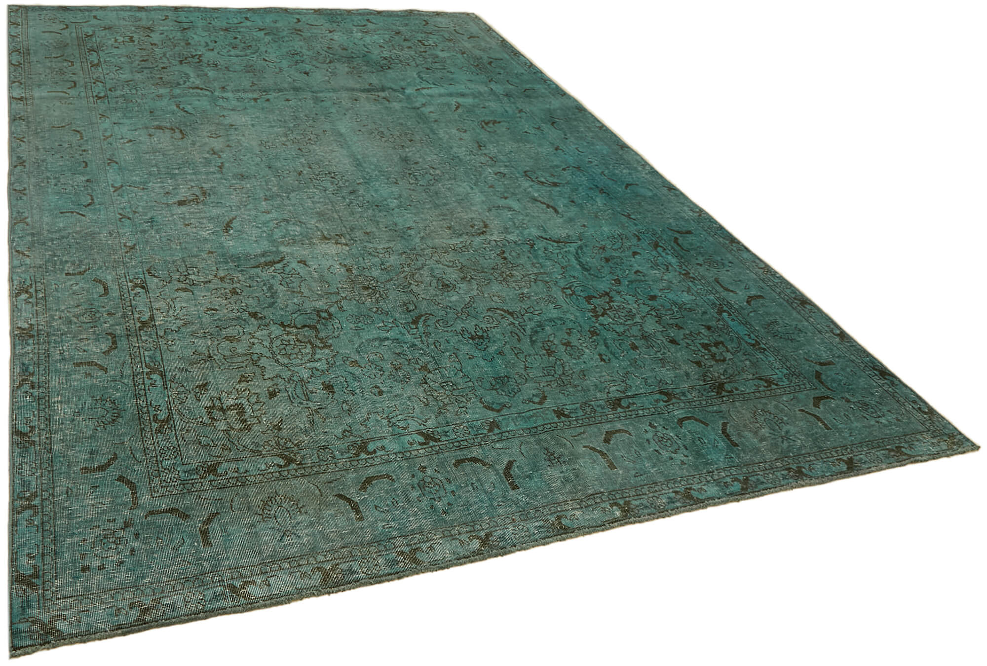 7 x 11 Turquoise Overdyed Large Area Rug - 7312