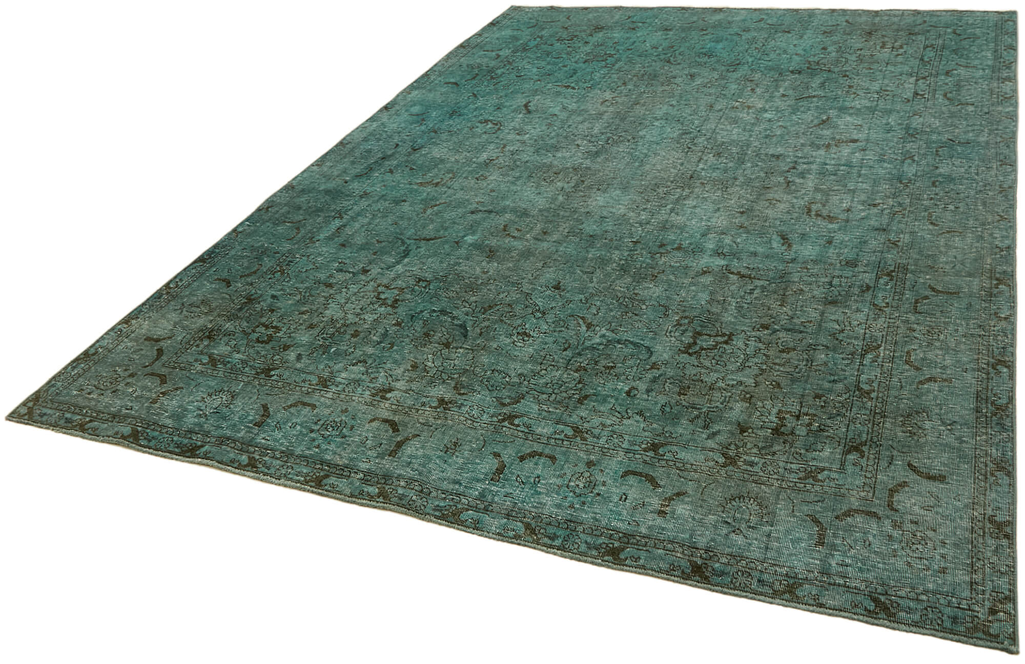 7 x 11 Turquoise Overdyed Large Area Rug - 7312