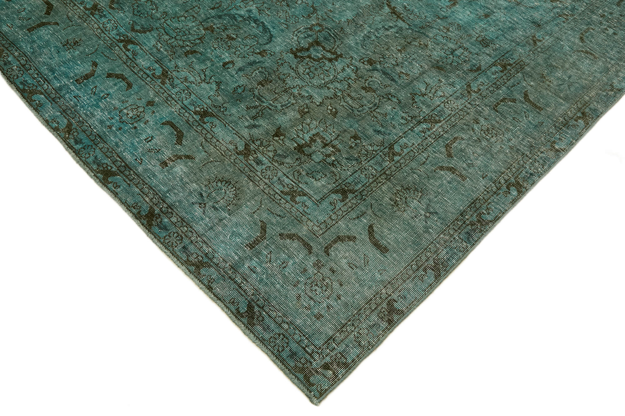 7 x 11 Turquoise Overdyed Large Area Rug - 7312