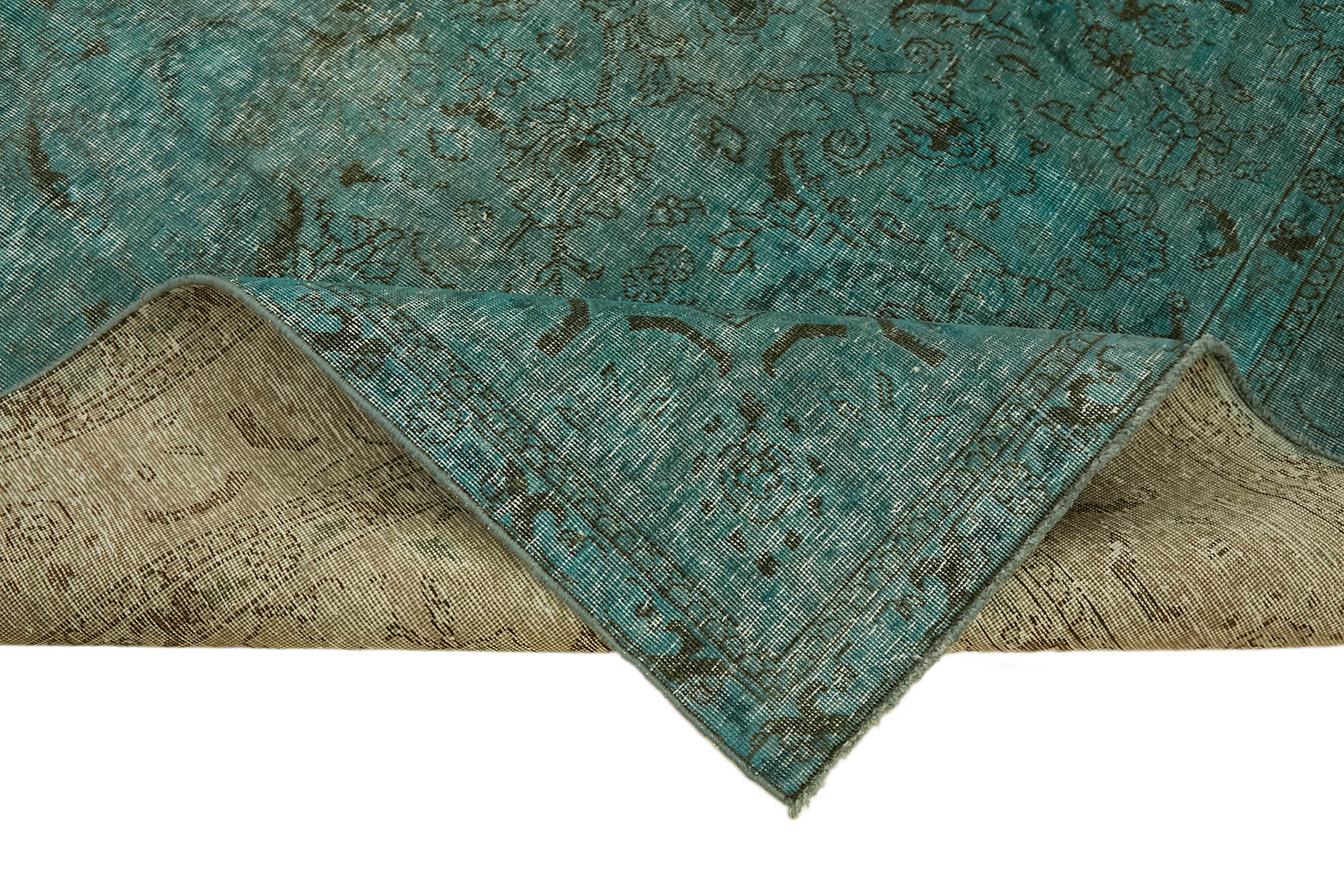 7 x 11 Turquoise Overdyed Large Area Rug - 7312