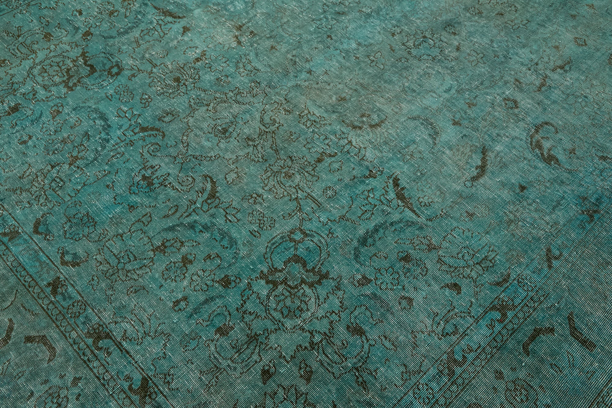 7 x 11 Turquoise Overdyed Large Area Rug - 7312