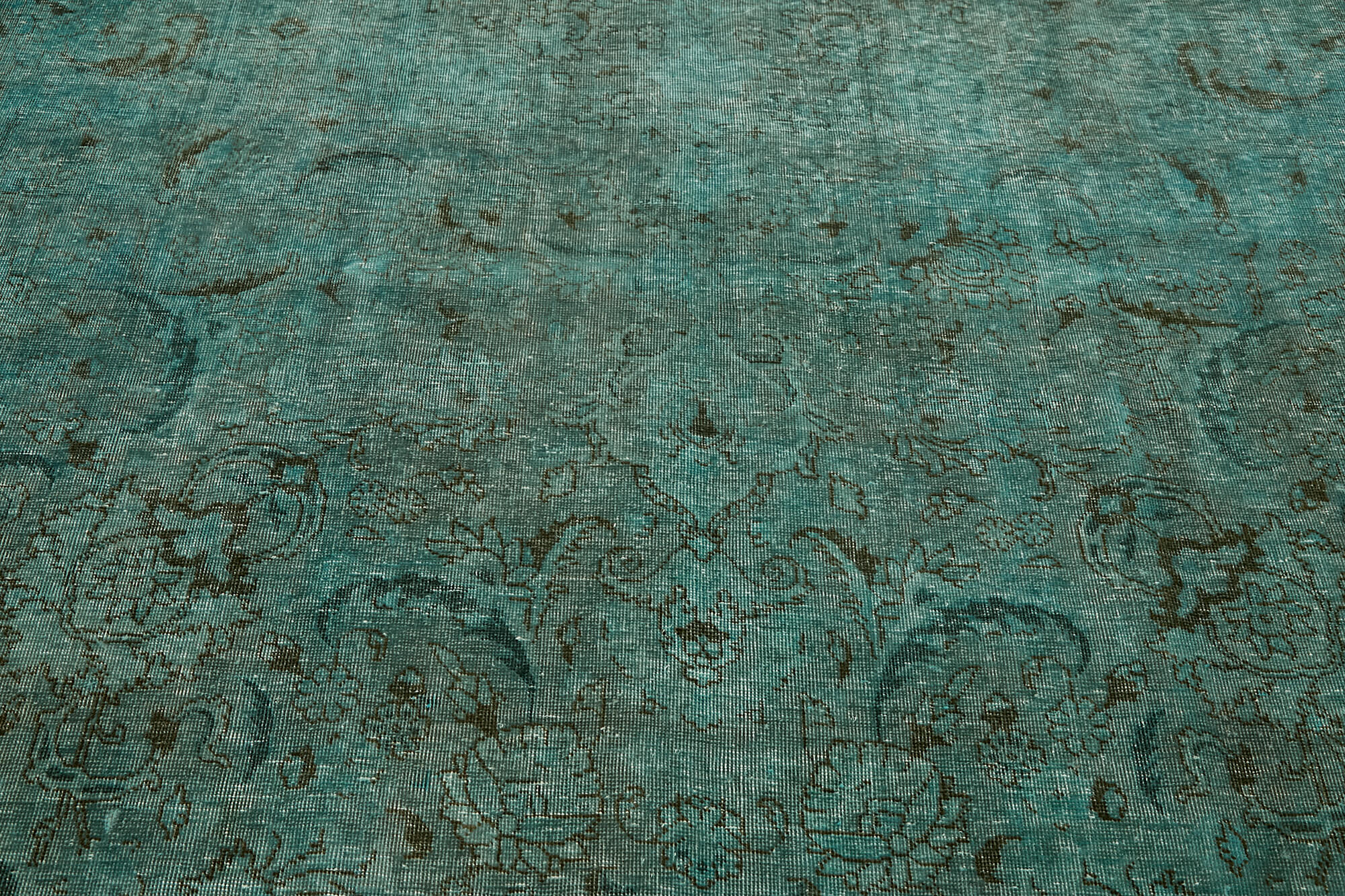 7 x 11 Turquoise Overdyed Large Area Rug - 7312