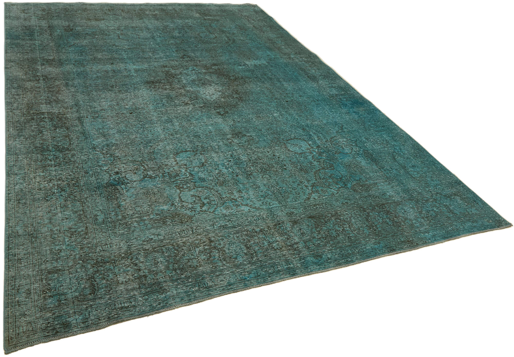 8 x 11 Turquoise Overdyed Large Area Rug - 7313