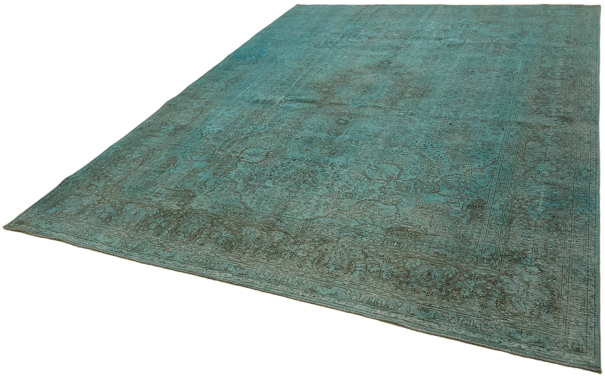 8 x 11 Turquoise Overdyed Large Area Rug - 7313