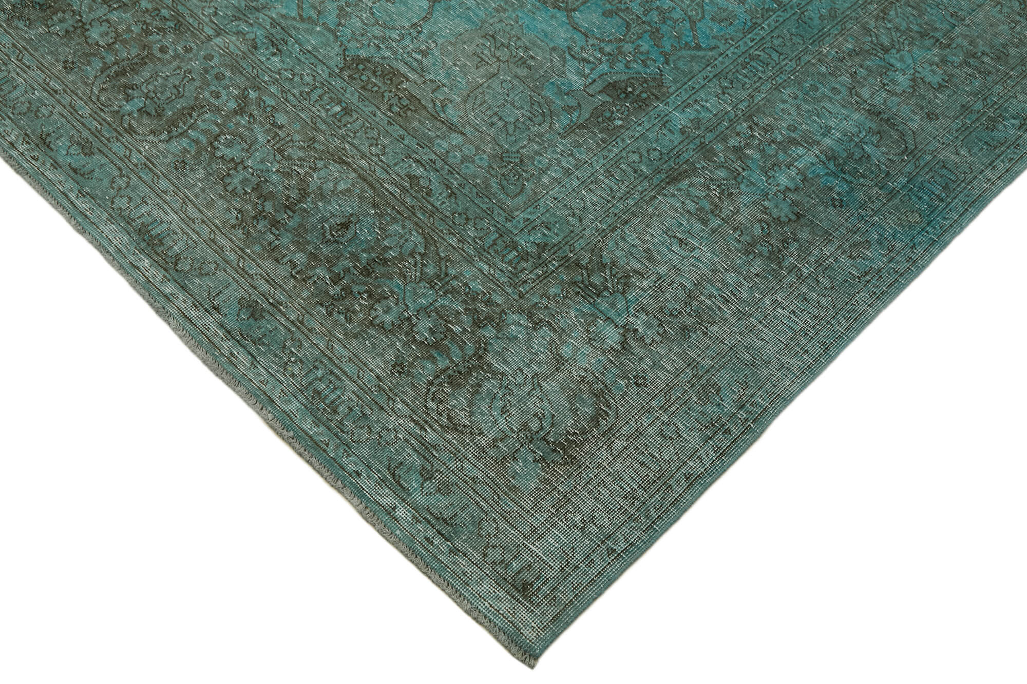 8 x 11 Turquoise Overdyed Large Area Rug - 7313