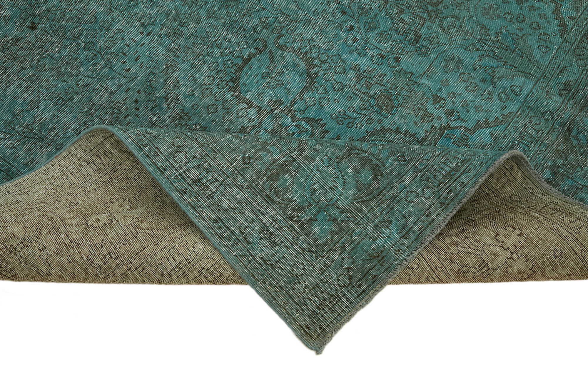 8 x 11 Turquoise Overdyed Large Area Rug - 7313