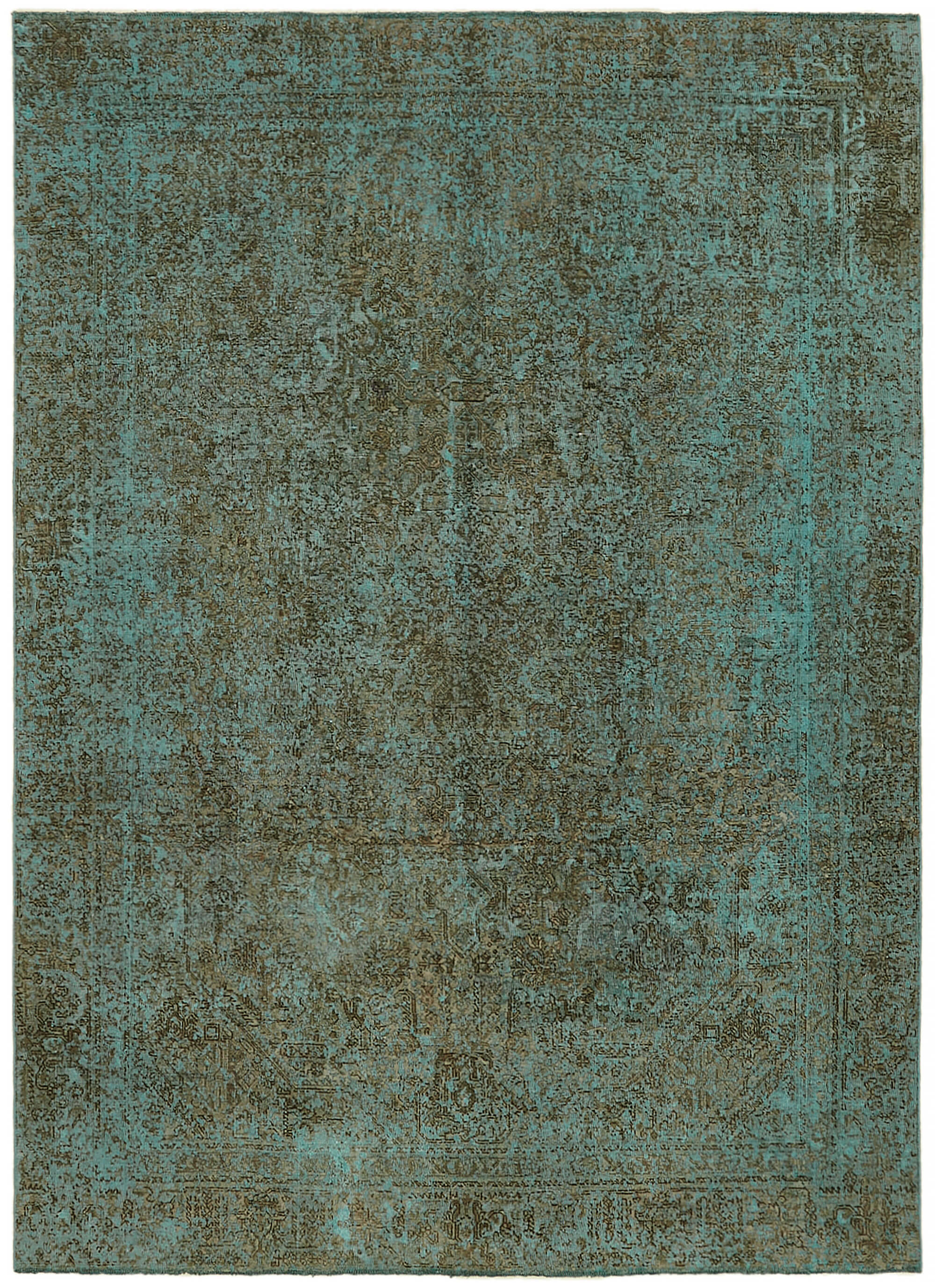 8 x 10 Turquoise Overdyed Large Area Rug - 7316