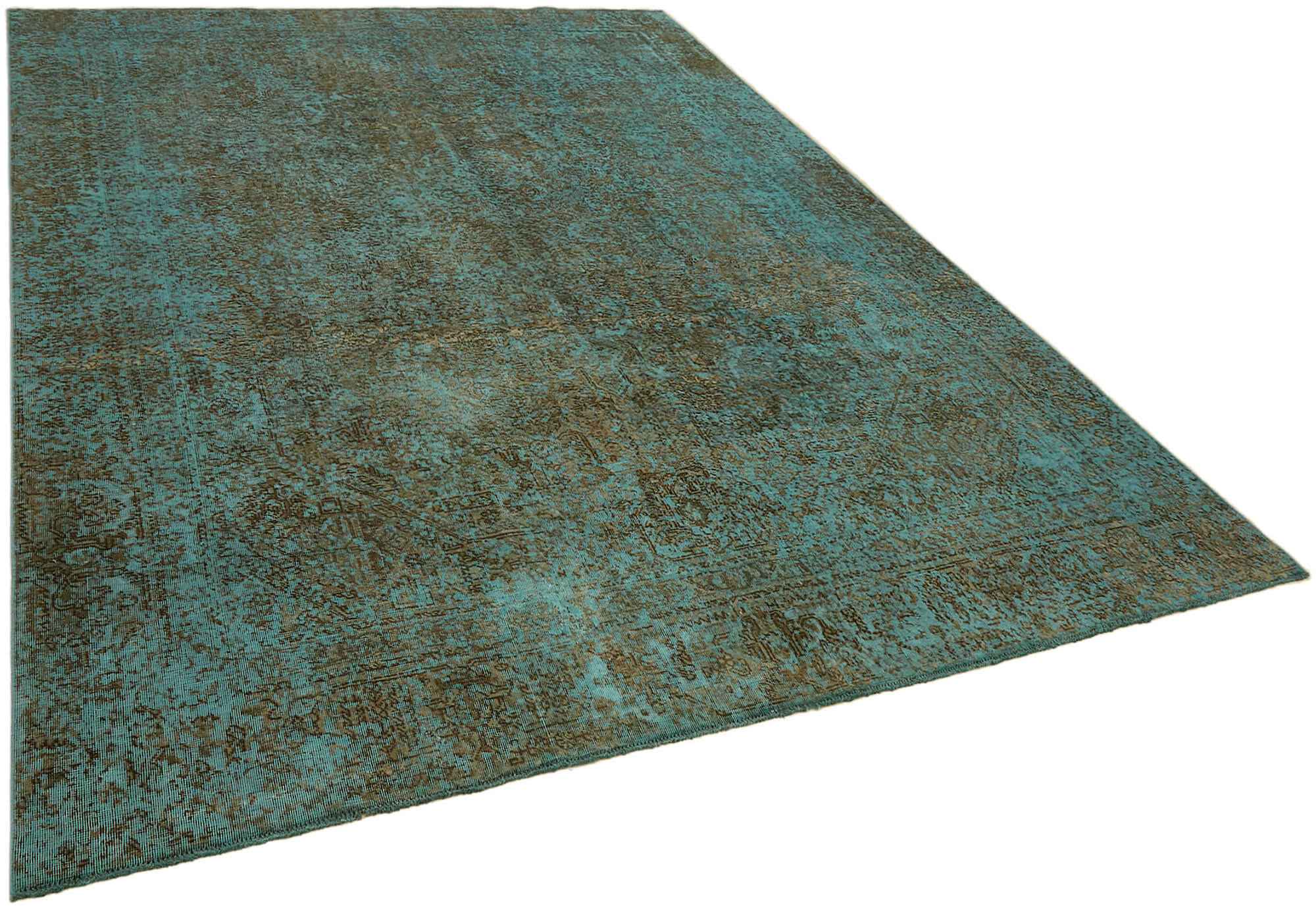 8 x 10 Turquoise Overdyed Large Area Rug - 7316