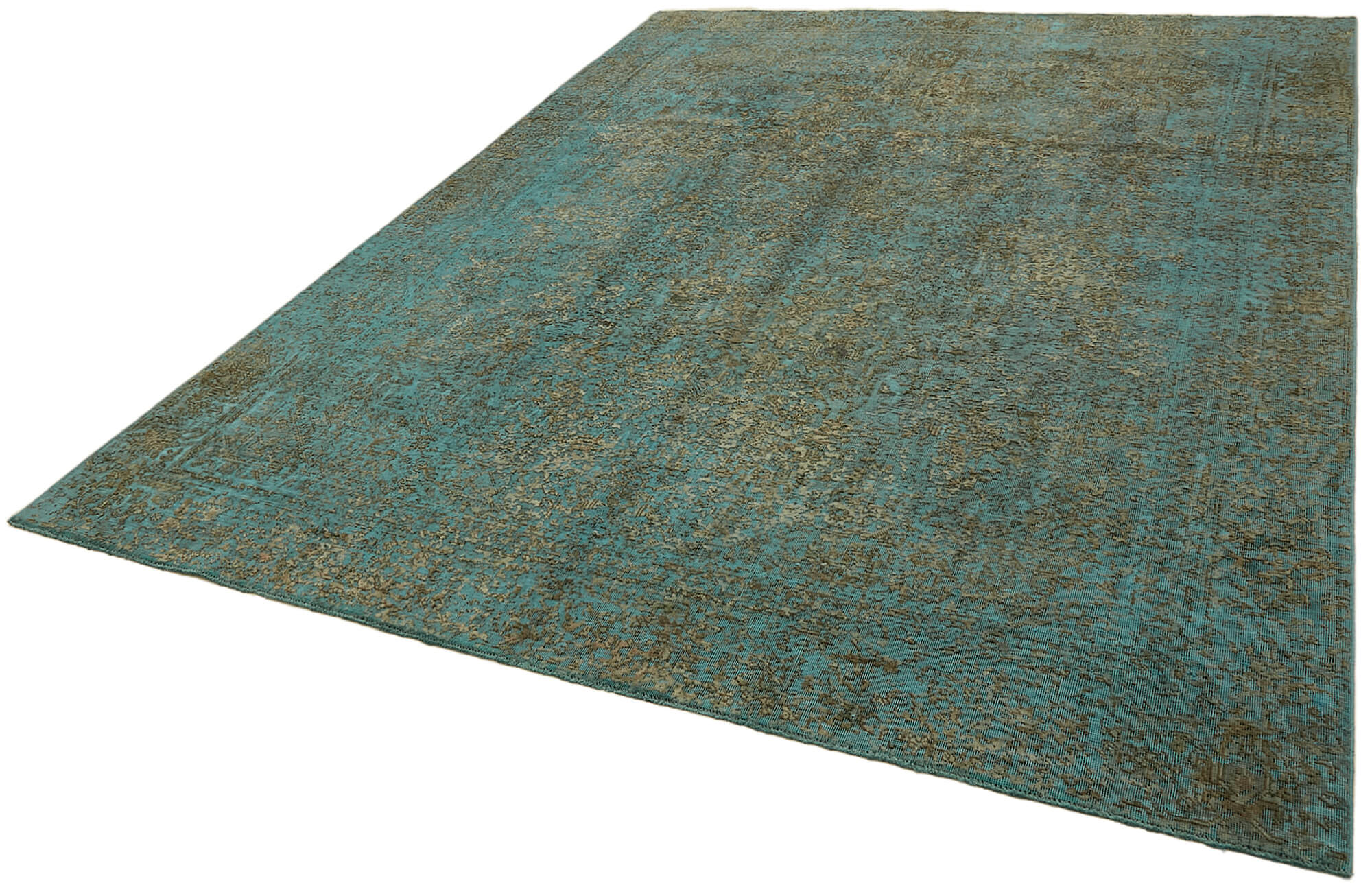 8 x 10 Turquoise Overdyed Large Area Rug - 7316