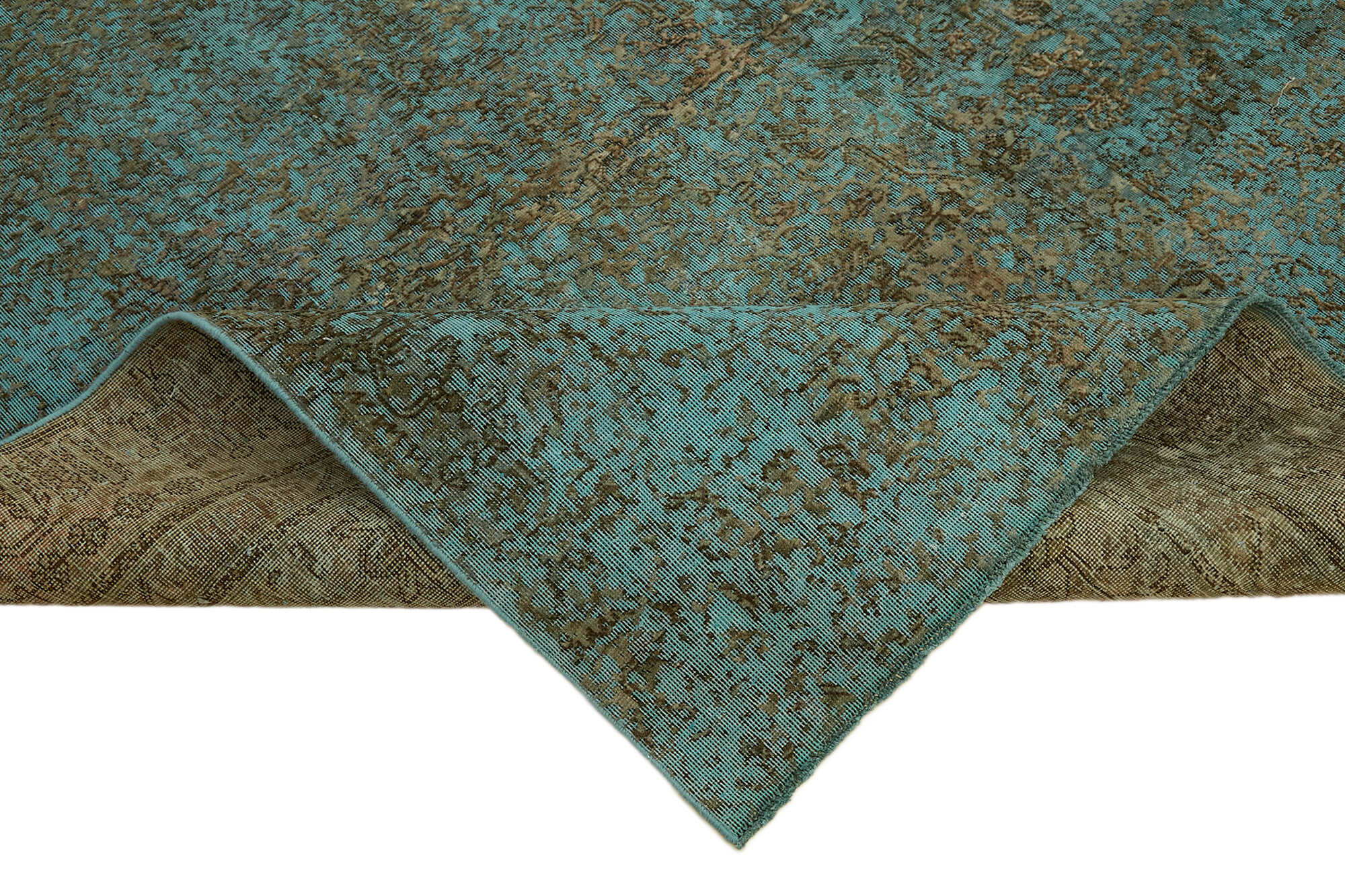 8 x 10 Turquoise Overdyed Large Area Rug - 7316