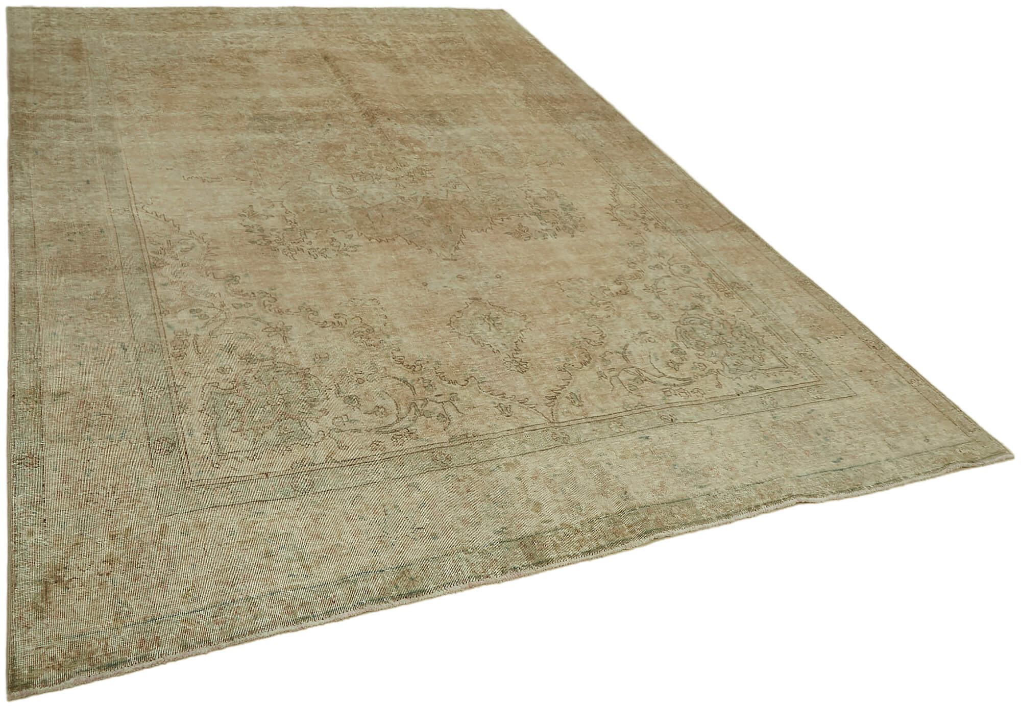 8 x 11 Beige Vintage Large Area Rug - 7317