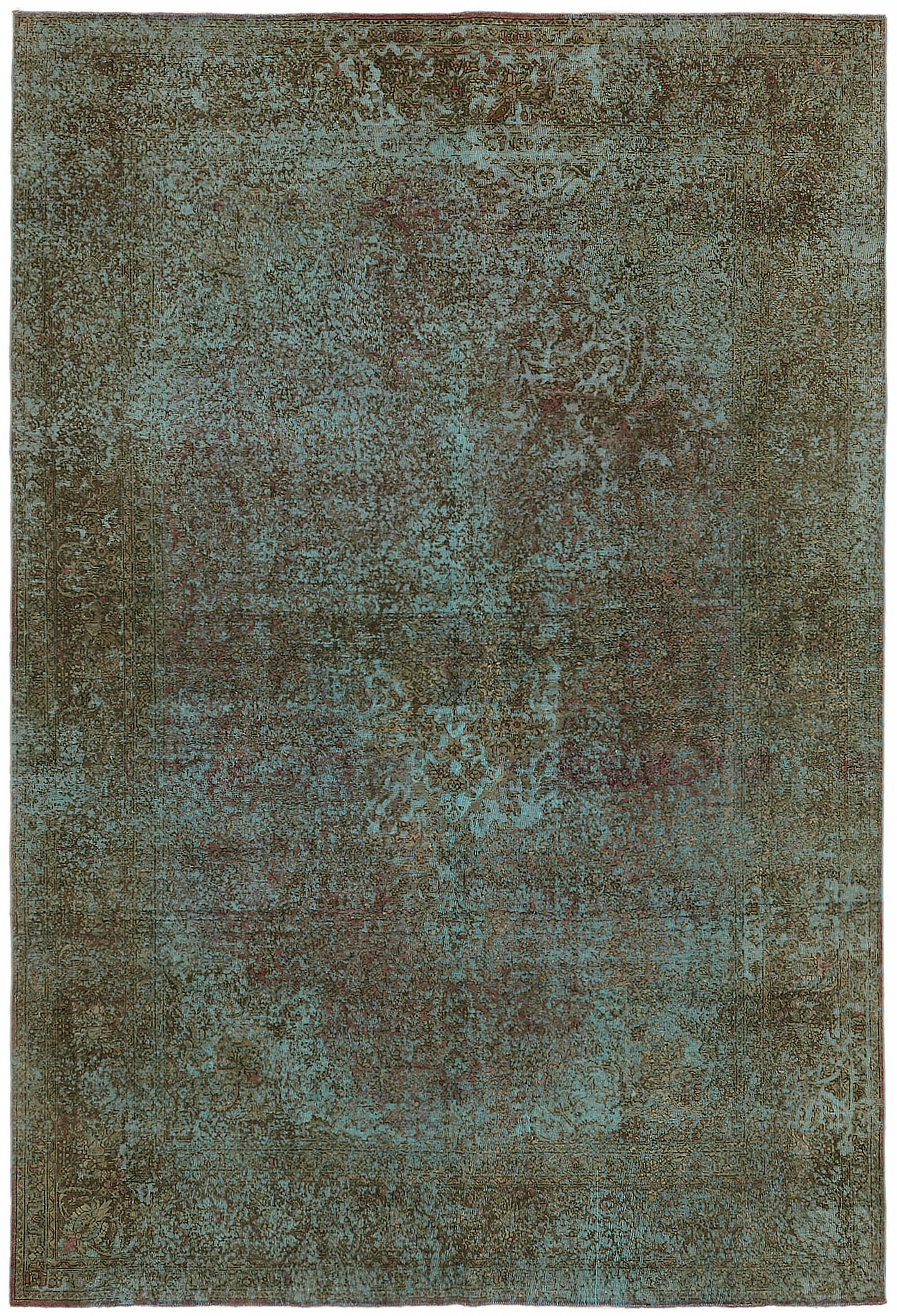 8 x 11 Turquoise Overdyed Large Area Rug - 7318